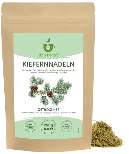 IDDA Herbal Agujas de Pino Infusión 250g, Agujas de Pino Secas y Cortadas para Preparar Té