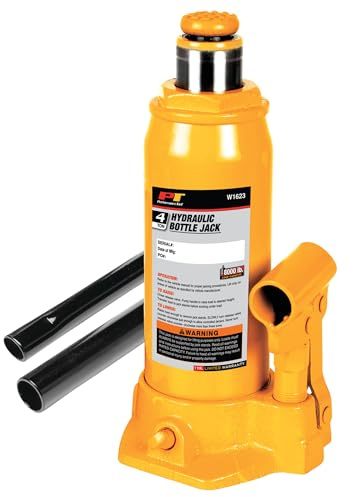 Performance Tool W1623 Heavy Duty Hydraulic Bottle Jack, Yellow, 4-Ton (8,000 lbs.)