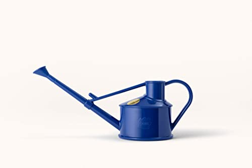 Indoor Plastic Watering Can | The HAWS Langley Sprinkler - One Pint | Pot Waterer | Fine Spray Rose | Blue