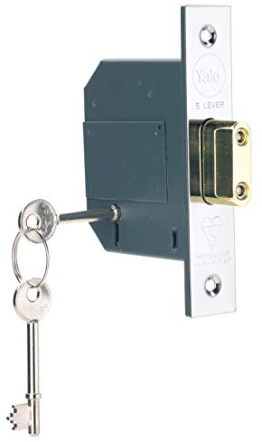 Yale Locks PM562CH25 Serrure à mortaiser BS 5 Hi-Security haute sécurité, 64 mm, 2,5 pouces - Fini chrome poli