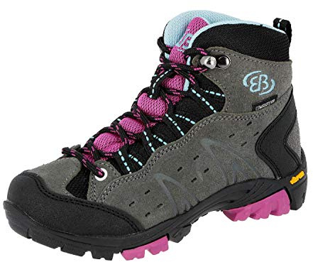 Brütting Mount Bona High Kids, Zapatos de High Rise Senderismo Unisex Niños, Gris/Lila/Azul, 36 EU