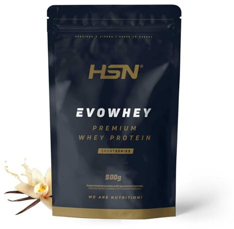 HSN Evowhey Protein | Vainilla 500g | Concentrado de Proteína de Suero | 100% Whey Protein Concentrate (WPC) | No Incluye Dosificador | No-GMO, Vegetariano, Sin Gluten ni Soja