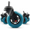 Stealtho Advanced Office Chair Wheels Set 5 Heavy Duty Casters - Silent Rolling Protection Hardwood Floors Carpets No Mat Needed - Soft Navy Polyurethane Standard Replacement 7/16 x7/8 Stem