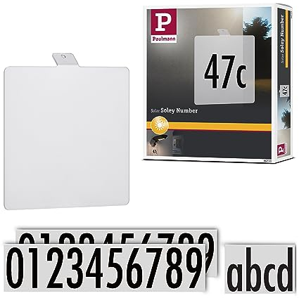 Paulmann 94253 Hausnummernschild für Outdoor Solar Wandleuchte Soley Zubehör Metall Weiß, 0 W