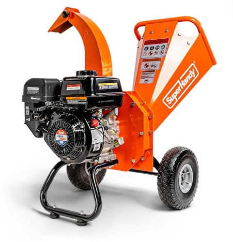 SuperHandy Mini Wood Chipper Shredder Mulcher Heavy Duty 7HP Compact Design 3 Inch Max Capacity