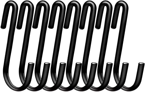 Swatowot 20 Pack Heavy Duty S Hooks 6 cm S Shaped Hanging Hooks Large Hangers for Kitchen, Bathroom, Bedroom and Office (20 Pack, Small, Black)