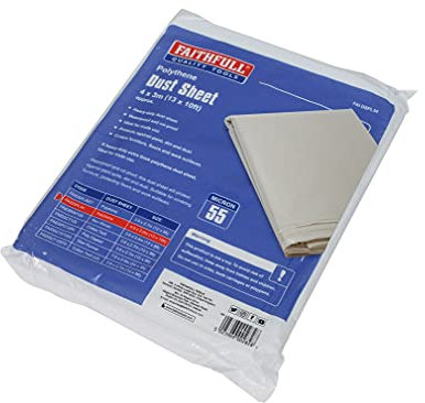 Heavy-Duty Polythene Dust Sheet 3 x 4m, 1 pack