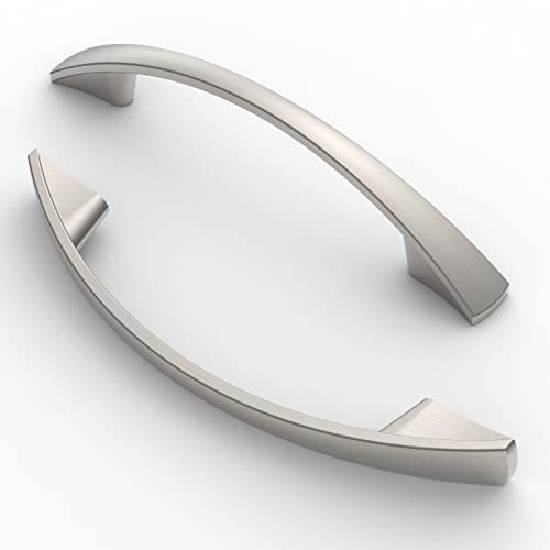 FURNIWARE Möbelgriffe, 96 mm Lochabstand, Schrankgriffe, Küchengriffe, Griffe, Möbel-/Schubladengriffe, gebürstetes Nickel, 10 Stück