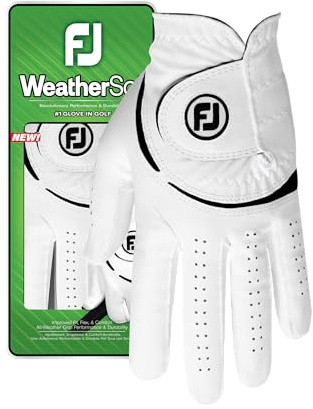 Footjoy Weathersof - Guante de Golf para Mujer, Talla M, Color Blanco