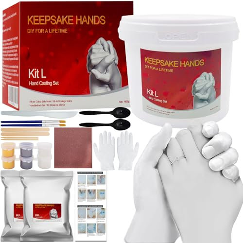 BNWRRCVKE 3D Handabdruck Set für Paare - Gipsabdruck Set -Set für DIY Hände-Skulptur -Partner und Pärchen Geschenke für Frauen und Erwachsene als Hochzeitstag, Jahrestag - Geschenk für Sie und Ihn