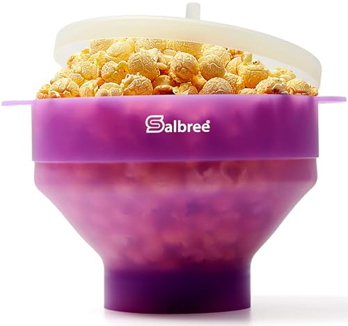 Salbree Microwave Popcorn Popper Maker Silicone Collapsible Bowl No Oil