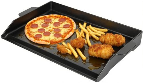 Universal Griddle Insert for Gas Grill, Cast Iron Flat Top Griddle for Stove 4 Burner, Pre-Seasoned Matte Porcelain Enamel Grill Plate for Camp Chef/Charbroil Etc. All Gas & Charcoal Grill 23 x 16