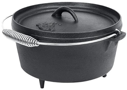 ESTEXO Dutch Oven Feuertopf Set Gusseisen Topf Schmortopf BBQ Grillen Bräter 3,60 L