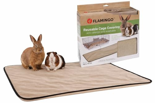 Tapis Lapin - Tapis Absorbant Taupe 140x70x0,4 cm - Textile 3 Couches - séchage Rapide - Lavable 40°C - sans poussière - idéal Cage Hamster