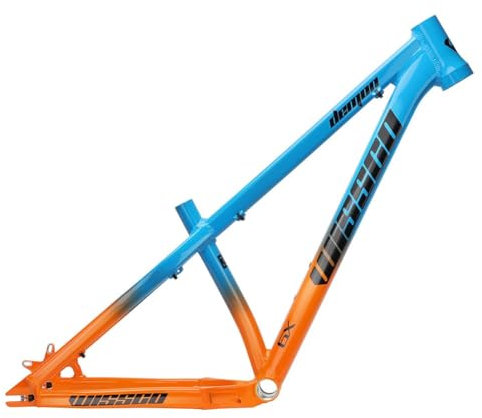 ZFF 26 27.5er Hardtail Cuadro De Bicicleta De Montaña Aleación De Aluminio Cuadro MTB DJ XC Freno De Disco QR Enrutamiento Interno(Blue+Orange)