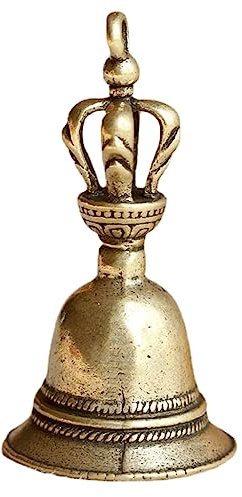 Yazhuq Campanello a mano super forte con manico in ottone, grande campana a mano per matrimoni, scuola e giochi