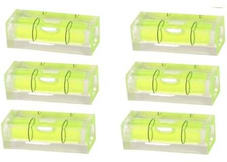 Livella a bolla,6 Pezzi Mini Livella a Bolla Piccolo Livello,Bolla Livella Piccola,livella tascabile di precisione,per Fotocamera Campeggio Caravan(15 x 15 x 40 mm)