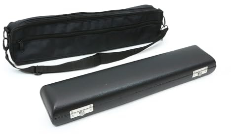 yinfente 17 Hole B Foot Flute Case Hard Shell With PU Leather And Oxford Outer Bag Adjustable Strap Portable Storage Box Flute Bag For Beginners,Students,Players Musicians