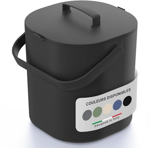 PTMS® Biomülleimer Küche 6L - Geruchsdichter Deckel gegen Fruchtfliegen