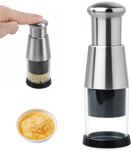 Knoblauchschneider Garlic Press Knoblauch Zerkleinerer – 2-in-1 Küchentool Mit Edelstahlklingen, Ergonomischer Griff, Spülmaschinenfest, Leicht Zu Reinigen, Ideal Für Familien, Spart Zeit