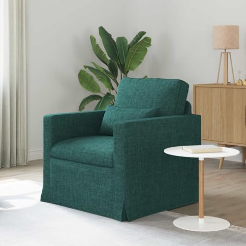Ziaphsol mörkgrön tygsoffa 78 x 78 x 80 cm med modulär design, bekväm sittyta, stabil metallram, träarmstöd, plastben, lämplig för vardagsrum, lounge, kontor