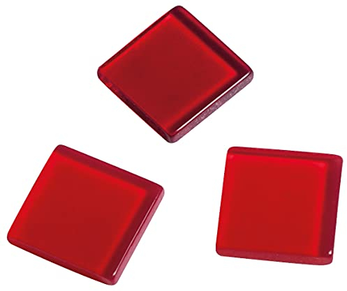 Rayher Acryl Mosaik, transparent 1x1cm, ca. 205Stück, SB-Box 50g , Rottöne-Mischung, quadratisch, Kunststoffsteine, Kunststoffmosaik durchscheinend, 14540287, Mittel