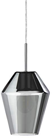 EGLO Pendelleuchte Murmillo, 1 flammige Hängelampe Modern, Hängeleuchte aus Stahl in Chrom und Glas in Schwarz-Transparent, Esstischlampe, Wohnzimmerlampe hängend mit E27 Fassung
