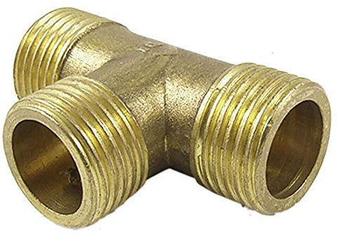 Connettore a T a 3 vie, in ottone, a forma di T, maschio, raccordi di collegamento per tubi ad aria, gas, acqua, adattatore/accoppiatore (1/2, 1 pezzo)