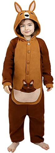 Funidelia | Disfraz de Canguro Onesie para niño y niña Talla 10-12 años Animales - Color: Marrón - Divertidos Disfraces y complementos para Carnaval y Halloween