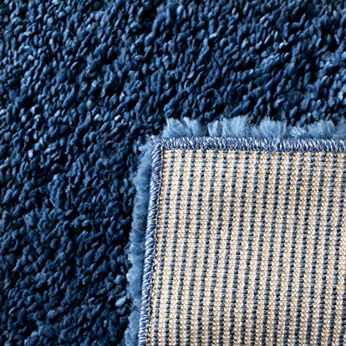 Safavieh Tapis Shag pour Salon, Salle à Manger, Chambre à Coucher - August Shag Collection, Tapis à Poil Court, Bleu Marine, 61 X 91 cm