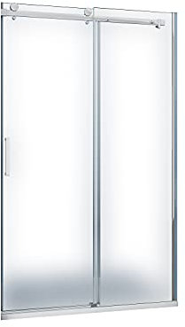 AICA porte de douche coulissante 140x195cm verre sablé installer à droite en verre anticalcaire