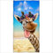 Zomer Strandtuch 70x140cm,Bedrucktes Mikrofaser Badetuch-Lustig Giraffe & Strand