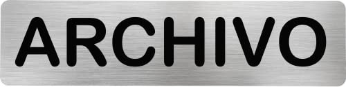 MovilCom® - Señal de acero inoxidable ARCHIVO | Placa puerta INOX | Señal informativa | Cartel Puerta 200X50mm