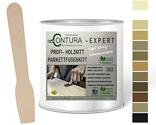 Contura Holzkitt 200g Parkett &Fugenkitt Spachtelmasse Kitt Holz Spachtel Holzpaste Knetholz Reperatur (01Weiß)