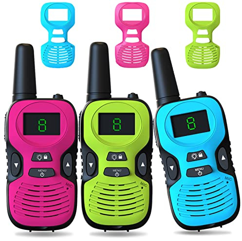 Walkie Talkies for Kids 3Pack Long Range: Toys for Boys Age 8-12 Year Old - Gifts for Girls 6-8 8-10 Walky Talky Children Christmas for Camping Hiking Outdoor Party