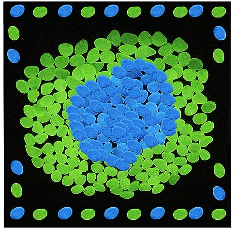 Changyeah 300 Stück leuchtende Kieselsteine, glänzend, leuchtende Farben, Gartensteine, für Garten, Aquarium, Dekoration für den Außenbereich, Gartenweg, Fisch (gemischte Farben)