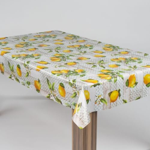 laro Wachstuch-Tischdecke Wachstischdecke Gartentischdecke Lemonix Zitrone, Muster:Lemonix Zitrone, Größe:110x140