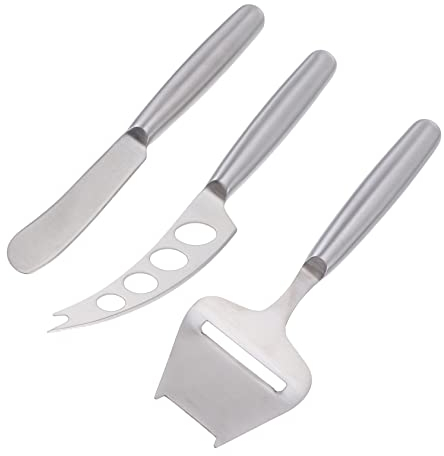 Mikinona 3pezzi Tagliaformaggio Da Cucina in Acciaio Kit Affettatrice Affetta Formaggio Leggero e Facile Da Lavare Manici Lucidati Per Presa Comoda