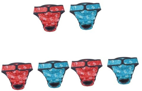 BESPORTBLE 6stücke Baumwoll-hundewindeln Mit Schleifen-Design Wiederverwendbare Physiologische Hosen Für Weibliche Haustiere Menstruationsunterwäsche Xs Seegrün Rot