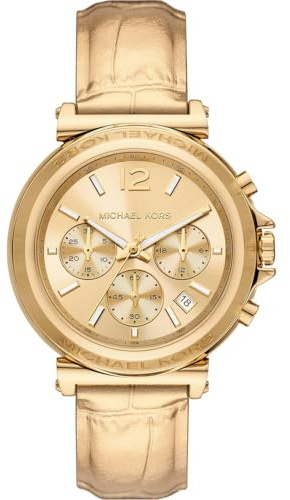 Michael Kors Maren Watch for Women, Quartz Chronograph Movement with Stainless Steel or Leather Strap
