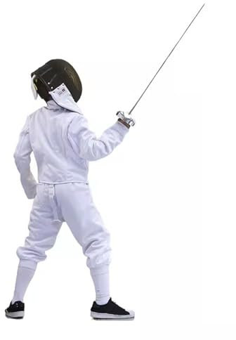 lyxamjrzyp Fechtanzug - 350N Fechtanzug für Kinder, Training für Florett, Degen, Säbel (rechte Hand)(42)