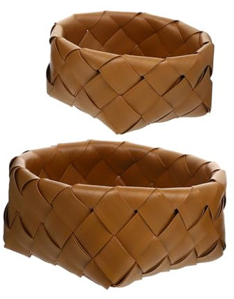 Alipis 2pcs Rustic Style Basket Large Woven Storage Basket for Home Kitchen Storage Organizer