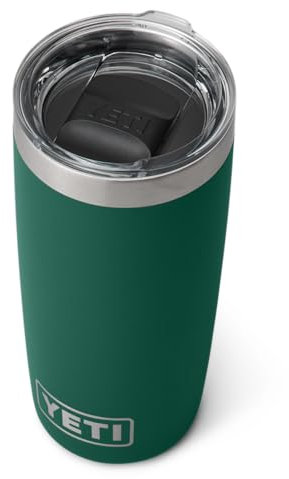 YETI Rambler Tumbler, Vaccum Insulated Stainless Steel Tumbler with Magslider Lid, Black Forest Green, 10 oz (295 ml)