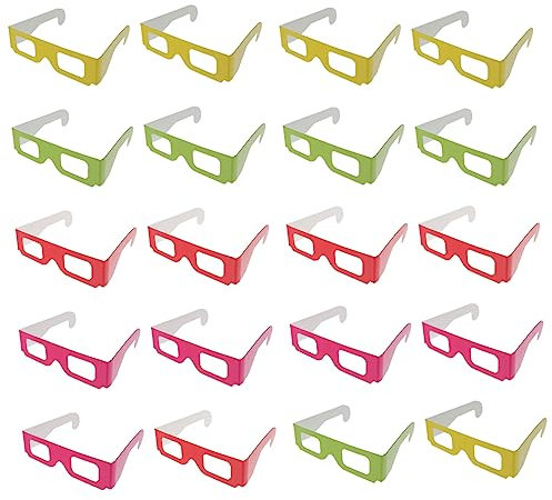 OSOLADY Paquete de 20 Gafas 3D de Cartón para Niños y Familia Experiencia Visual Espectacular para Películas y Juegos en 3D en Casa