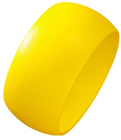 KIFEDSLJ Multi-Colored Boho Wooden Bracelet Handmade Round Wide Chunky Bangle for Women Jewelry-yellow