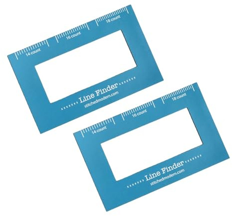 2 Pack Cross Stitch Magnetic Line Finder, Magnetic Sewing Positioning Tool for Embroidery Hobbyists, Knitting Pattern Holder, Sewing Templates Embroidery Aid Ruler with Scale for Beginners & Pros