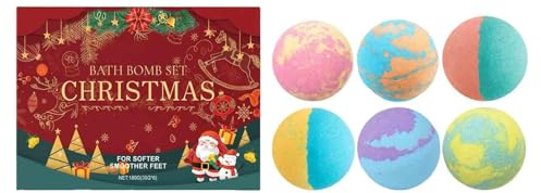 Lot de 6 bombes de bain surprises pour enfants, bombes de bain naturelles, bombes de douche douces pour Noël, relaxation, hydratation, adaptées pour femmes, enfants et hommes
