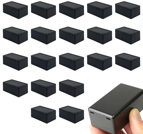 Vauki 20 cajas de derivación pequeñas, 60 × 35 × 25 mm, color negro, carcasa de plástico ABS, caja de conexiones impermeable con tapa, carcasa de proyecto eléctrico, caja electrónica para bricolaje