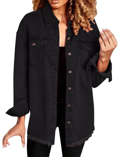 Generisk jeansjacka dam oversize stora storlekar övergångsjacka lätt elegant jeansjackor elegant lätt sommarjacka denimjacka Y2K jacka fritidsjacka damjackor streetwear