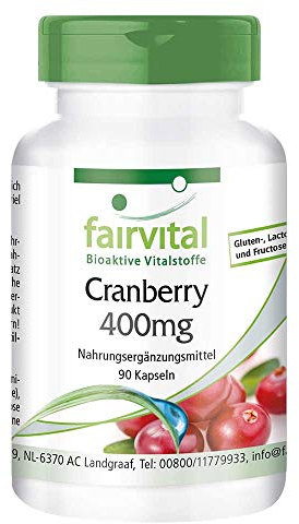 Fairvital | Cranberry Kapseln 400mg - 90 Kapseln - HOCHDOSIERT - VEGAN
